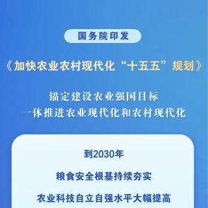国务院印发《加快农业农村现代化“十五五”规划》